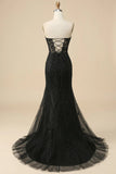 Pink Mermaid  Sweetheart Corset Lace Long Prom Dress