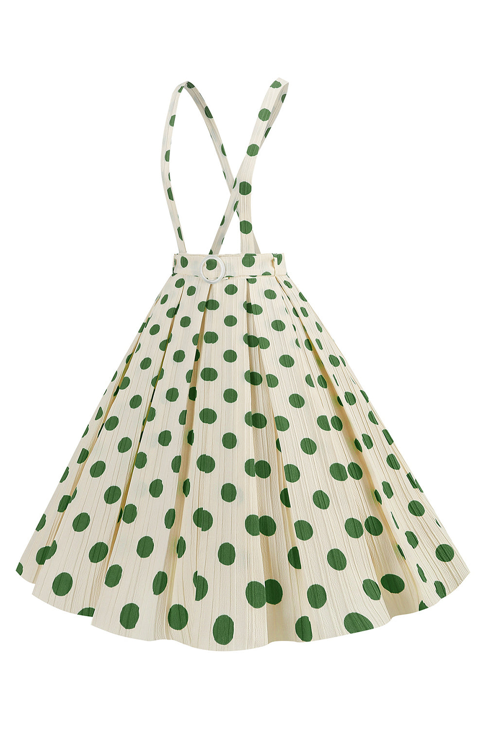 Apricot Polka Dots A Line Straps Overall Vintage Dress