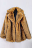 Brown Open Front Shaggy Faux Fur