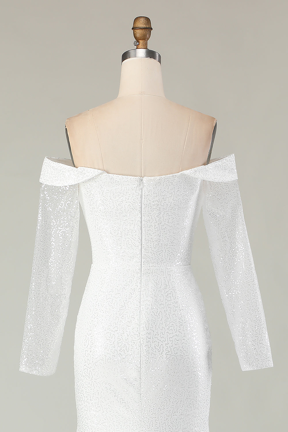 Off the Shoulder Ivory Mermaid White Wedding Dress