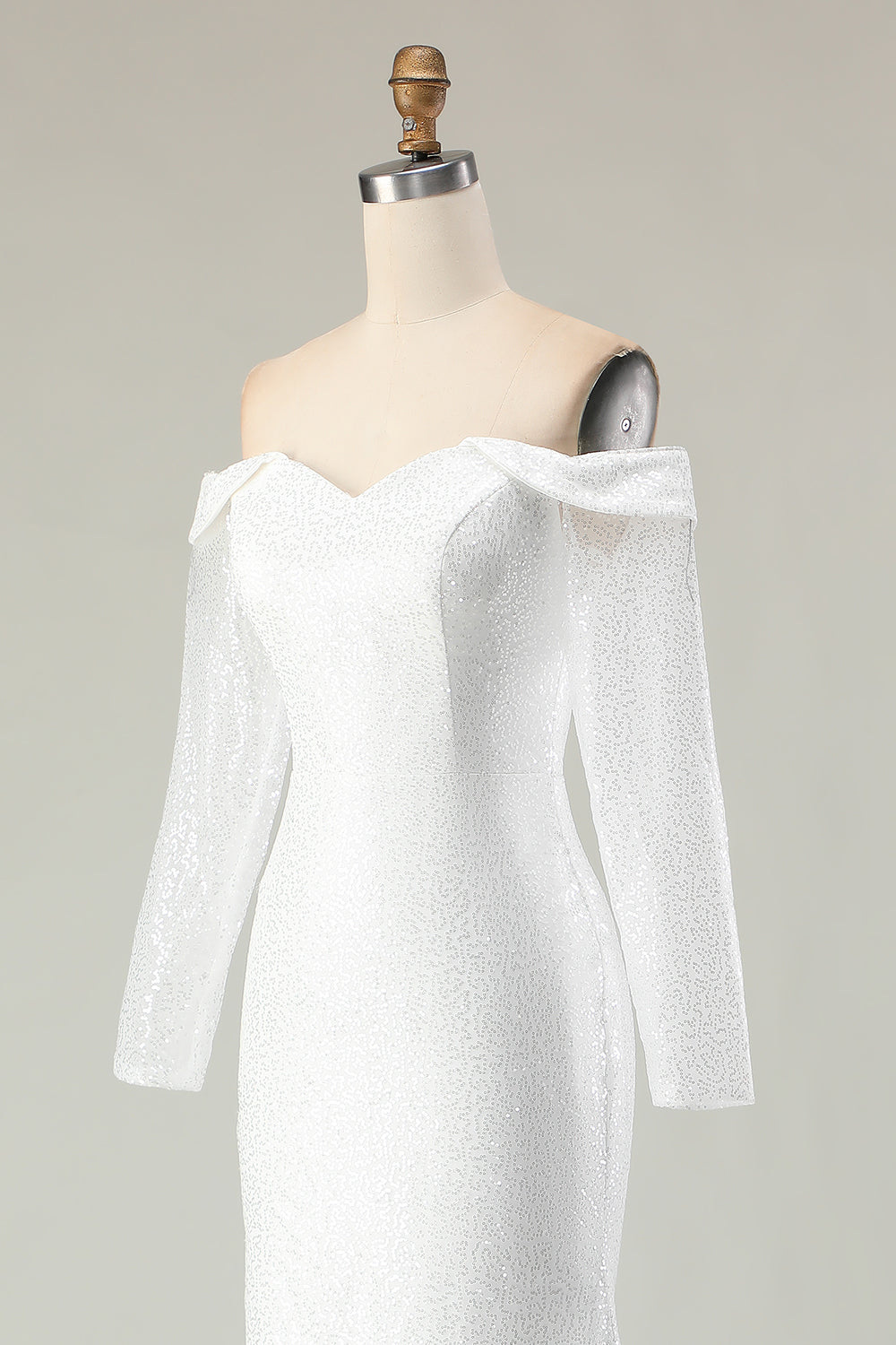 Off the Shoulder Ivory Mermaid White Wedding Dress