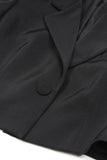 Black 2 Piece Notched Lapel Women Prom Suits with Feather