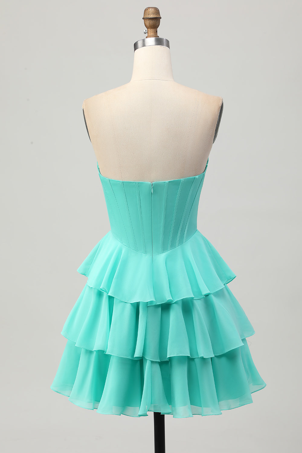 Green A Line Sweetheart Corset Homecoming Dress with Beading