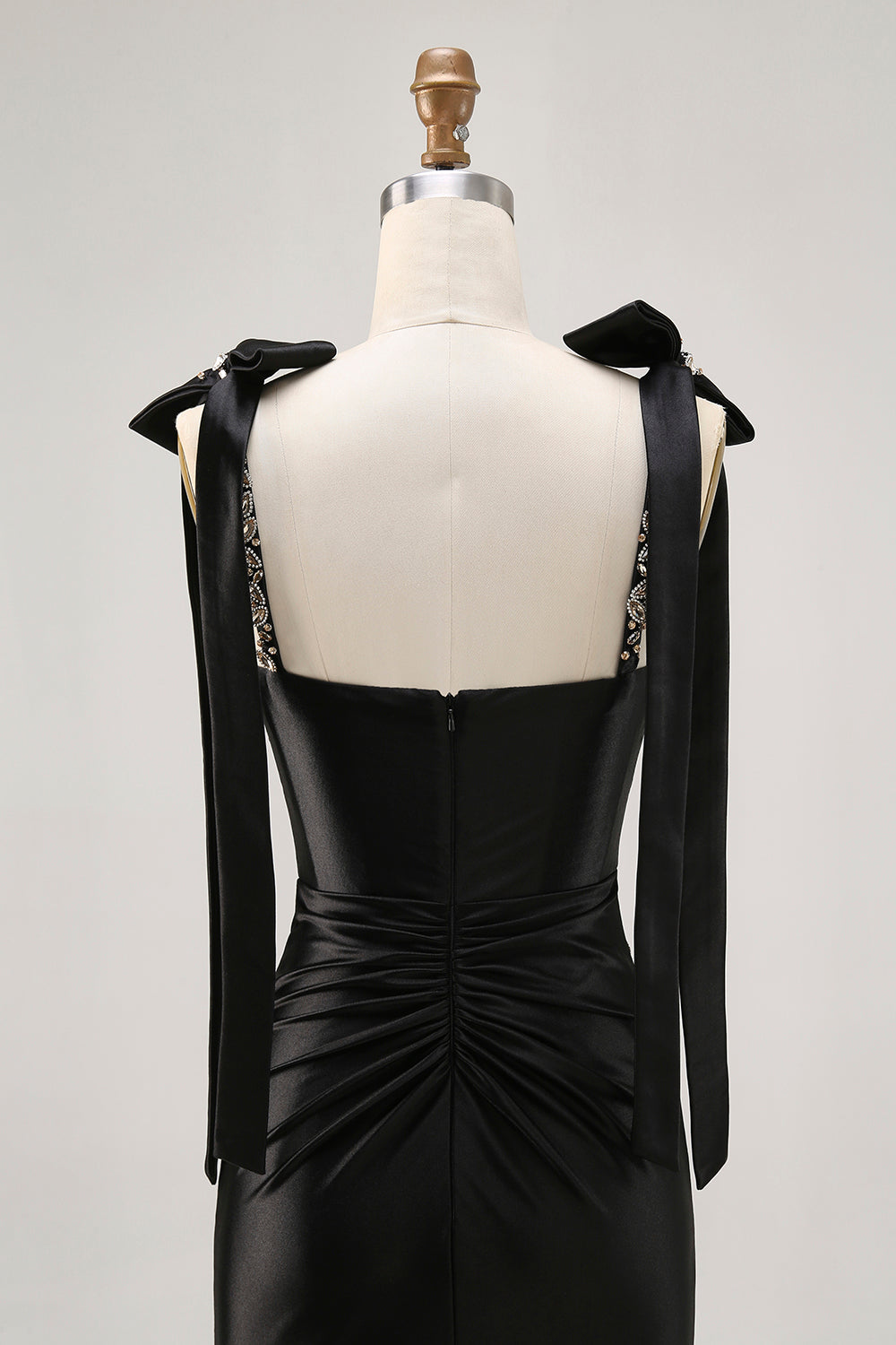 Sparkly Black Tight Rhinestones Short Ball Dress with Slit