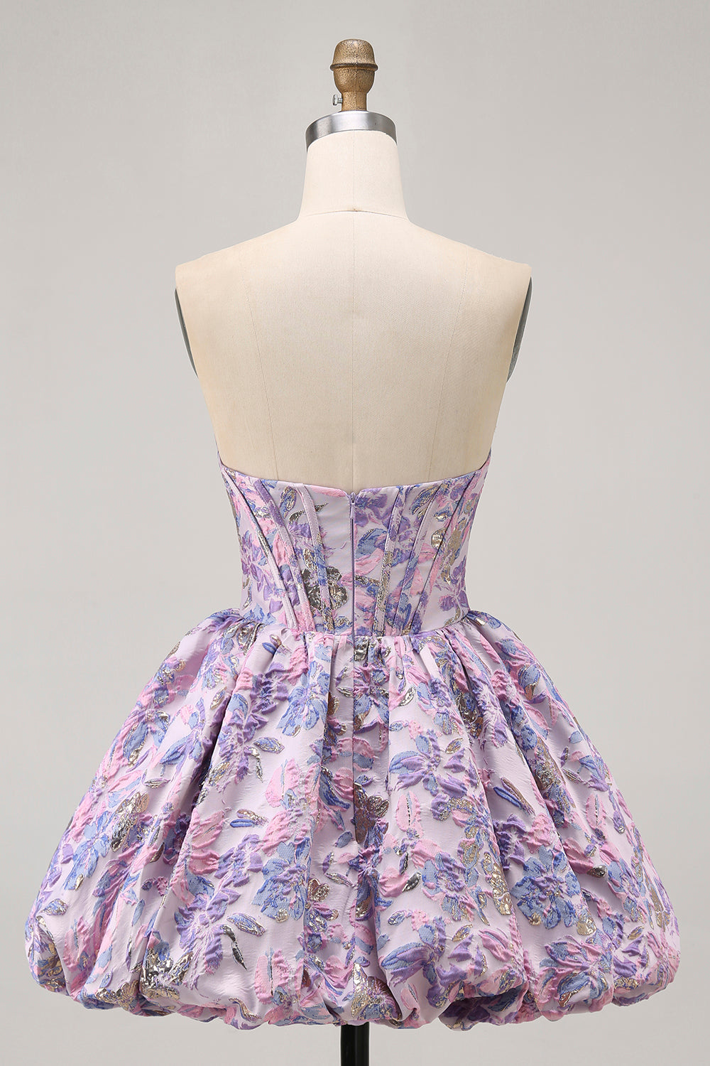 Yellow Strapless Fit and Flare Brocade A-Line Short Homecoming Dress