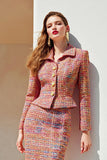 Sunset 2 Piece Tweed Pencil Midi Pegeant Dresses with Sleeves