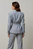 Sparkly Grey 2 Piece Sequins Women Ball Suits with Pockets