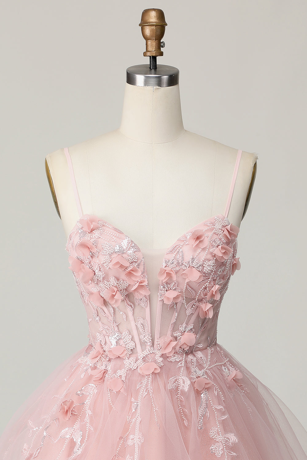 Pink Corset A Line Short Appliqued Homecoming Dress with Beading