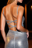 Silver Bodycon Short Cocktail Dress