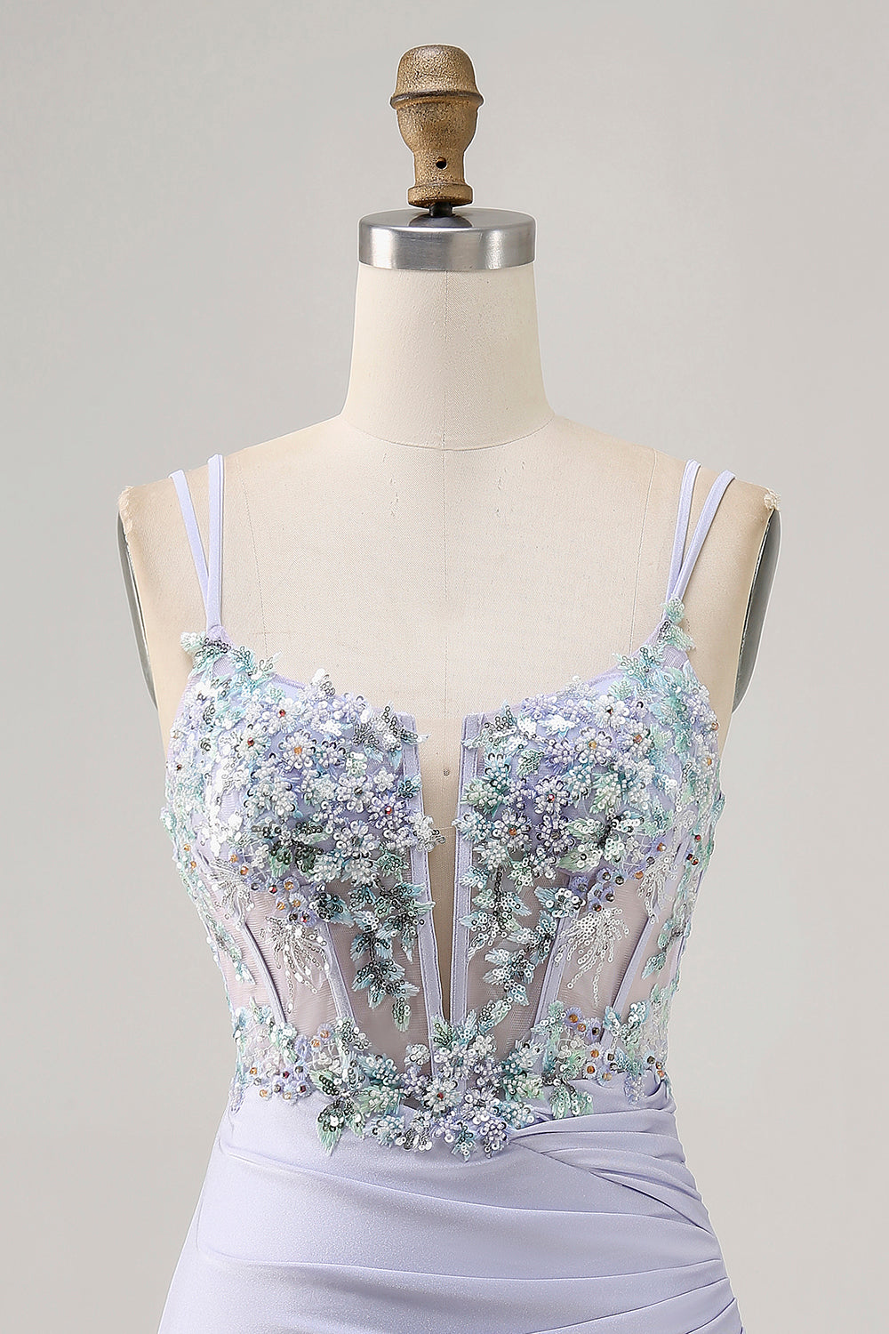 Corset Lavender Bodycon Sequin Homecoming Dress