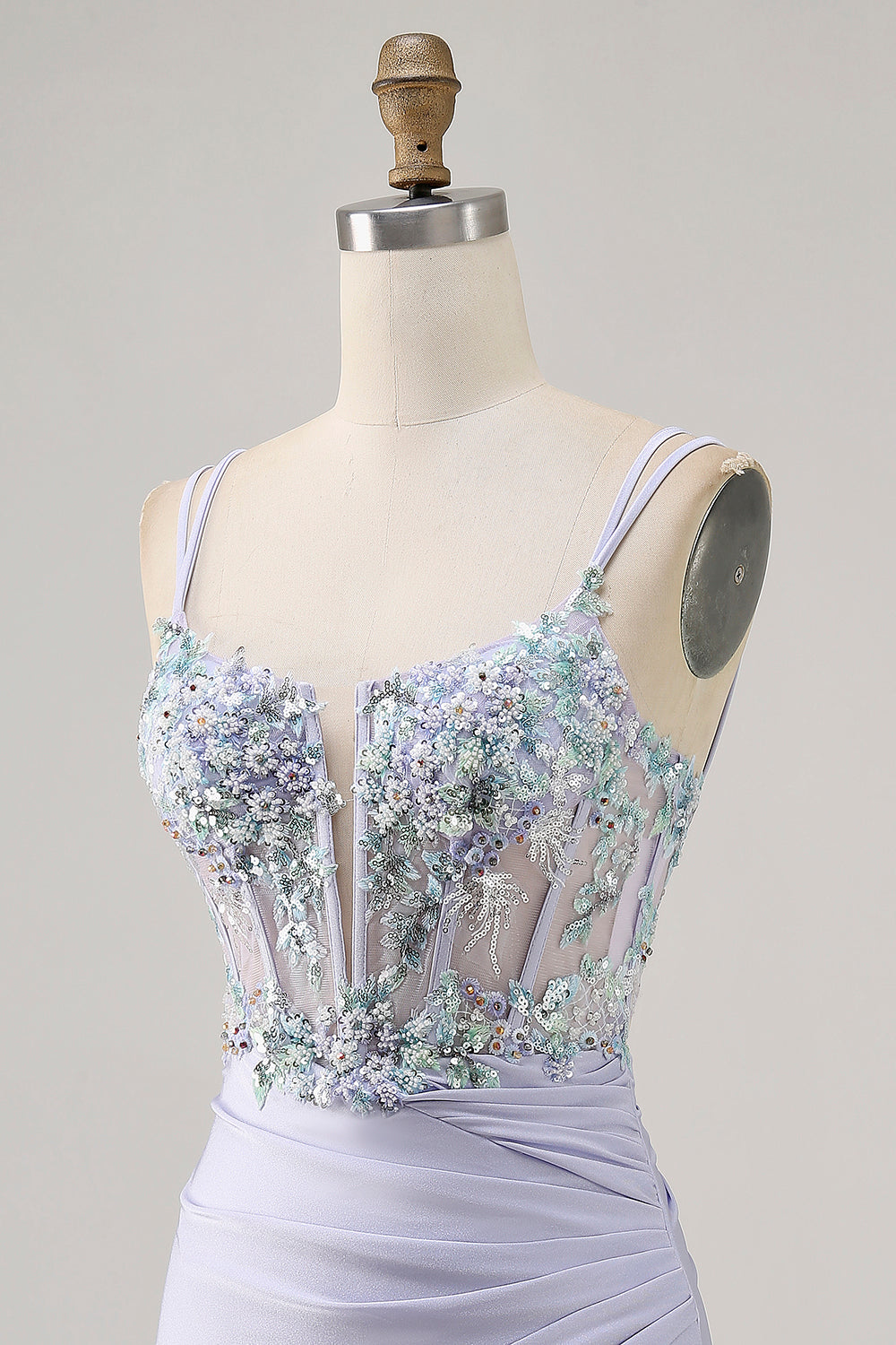 Corset Lavender Bodycon Sequin Homecoming Dress