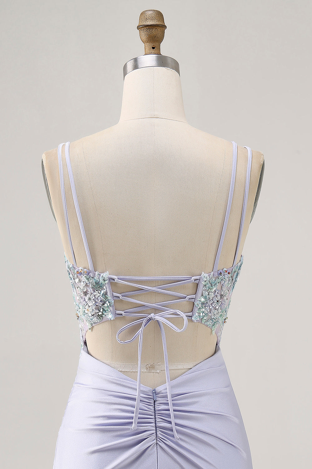Corset Lavender Bodycon Sequin Homecoming Dress