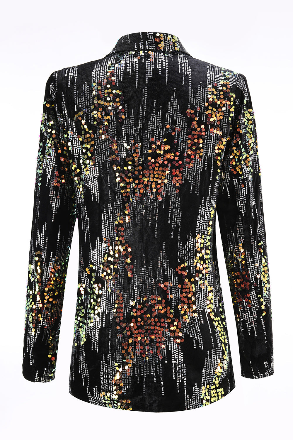 Sparkly Black Peak Lapel 2 Piece Women's Prom Suit