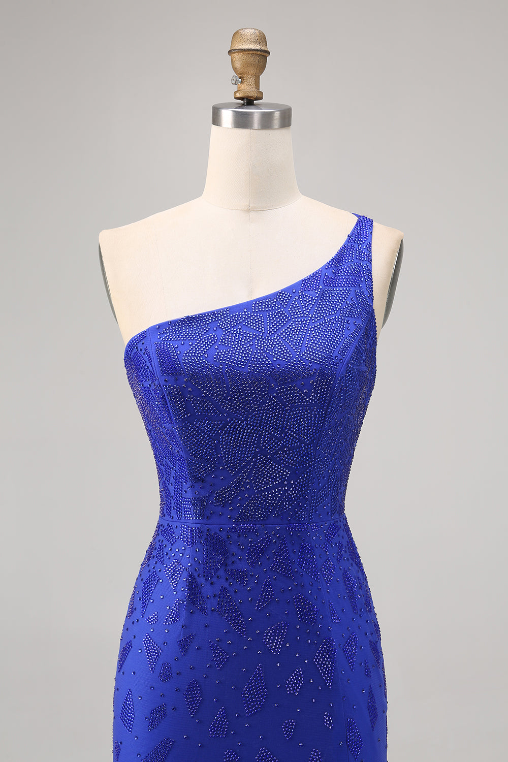 Royal Blue Bodycon Beaded One Shoulder Homecoming Dress