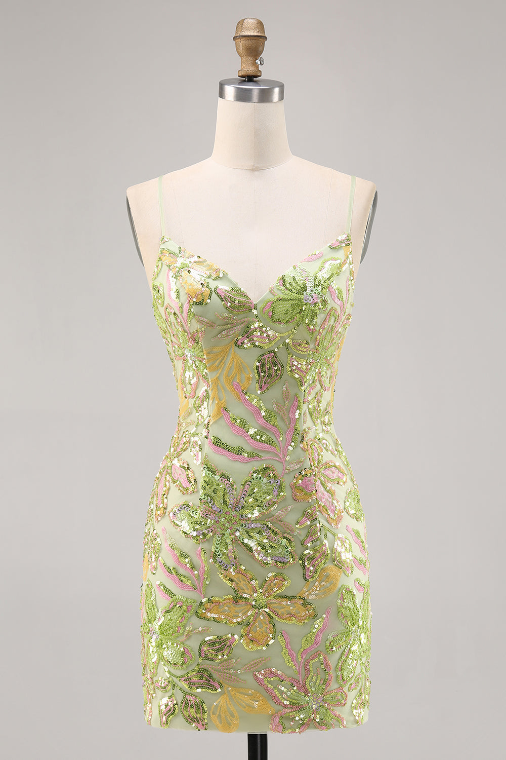 Green Sequin Backless Bodycon Homecoming Dress