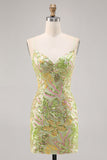 Green Sequin Backless Bodycon Homecoming Dress