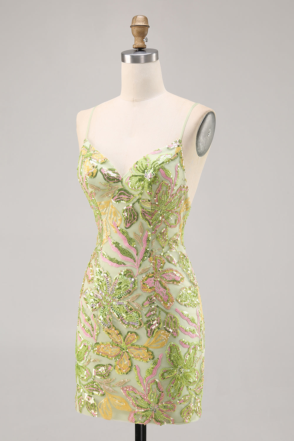 Green Sequin Backless Bodycon Homecoming Dress