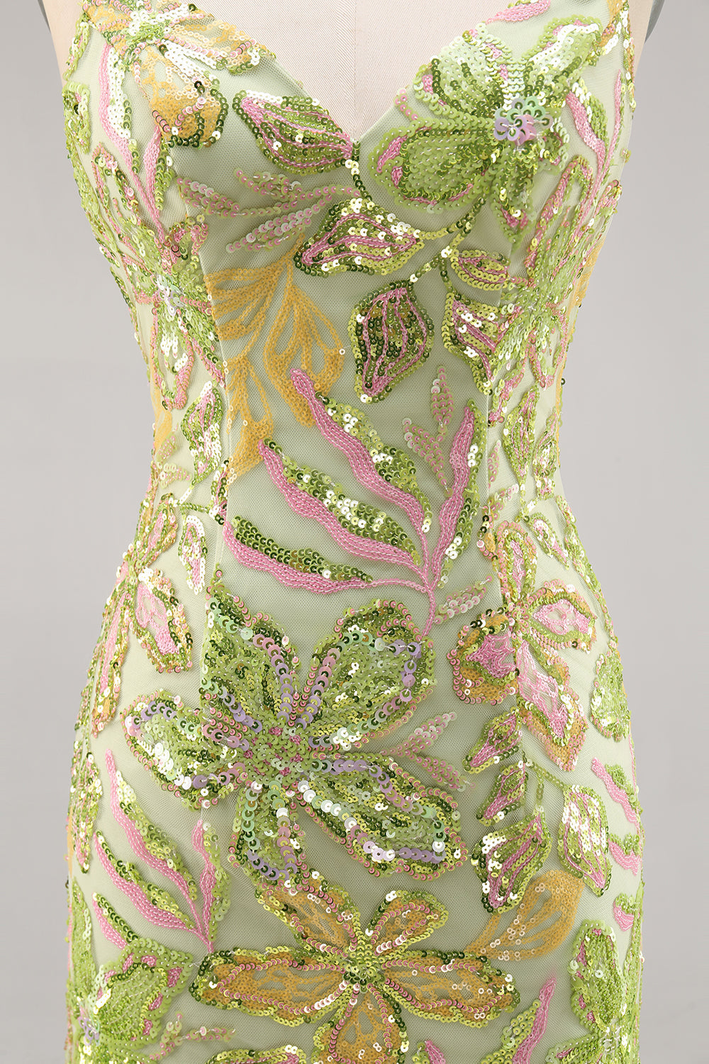 Green Sequin Backless Bodycon Homecoming Dress
