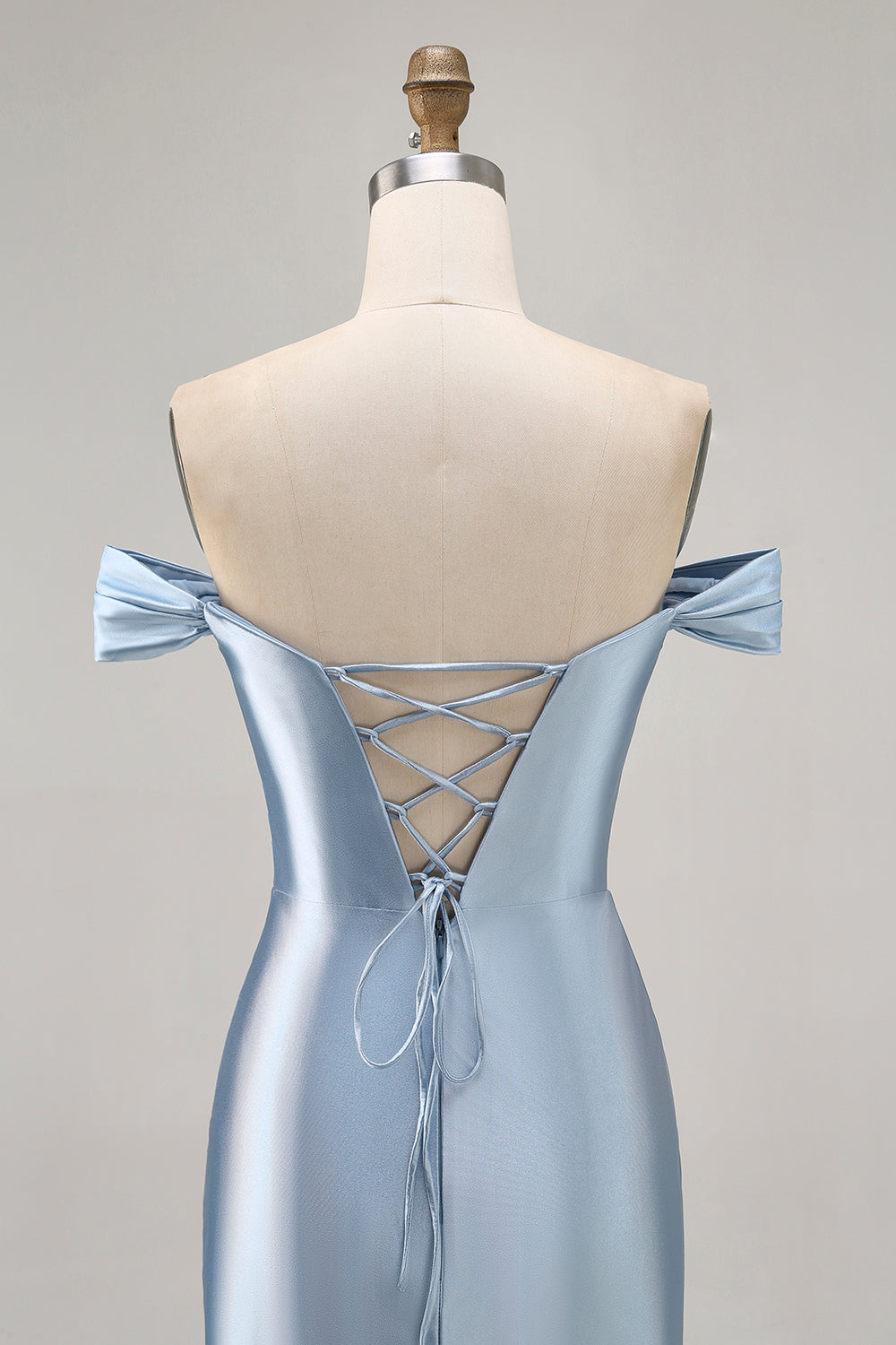 Grey Blue Off The Shoulder Ruched Bodycon Cocktail Dress