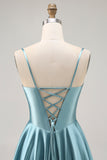 Corset Satin Grey Green A-line Short Ball Dress