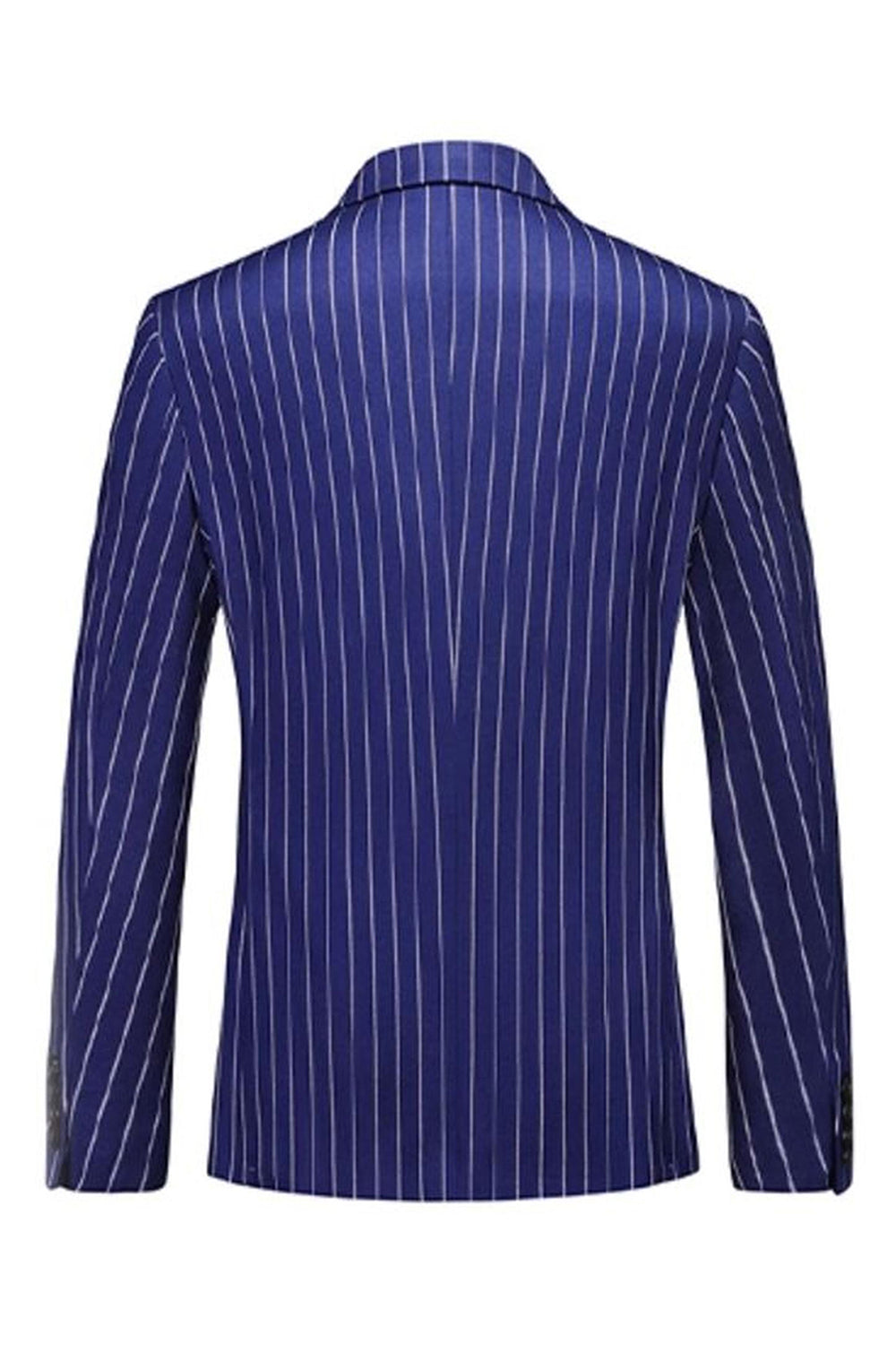 Blue Peak Lapel Striped 2-piece Men Suits