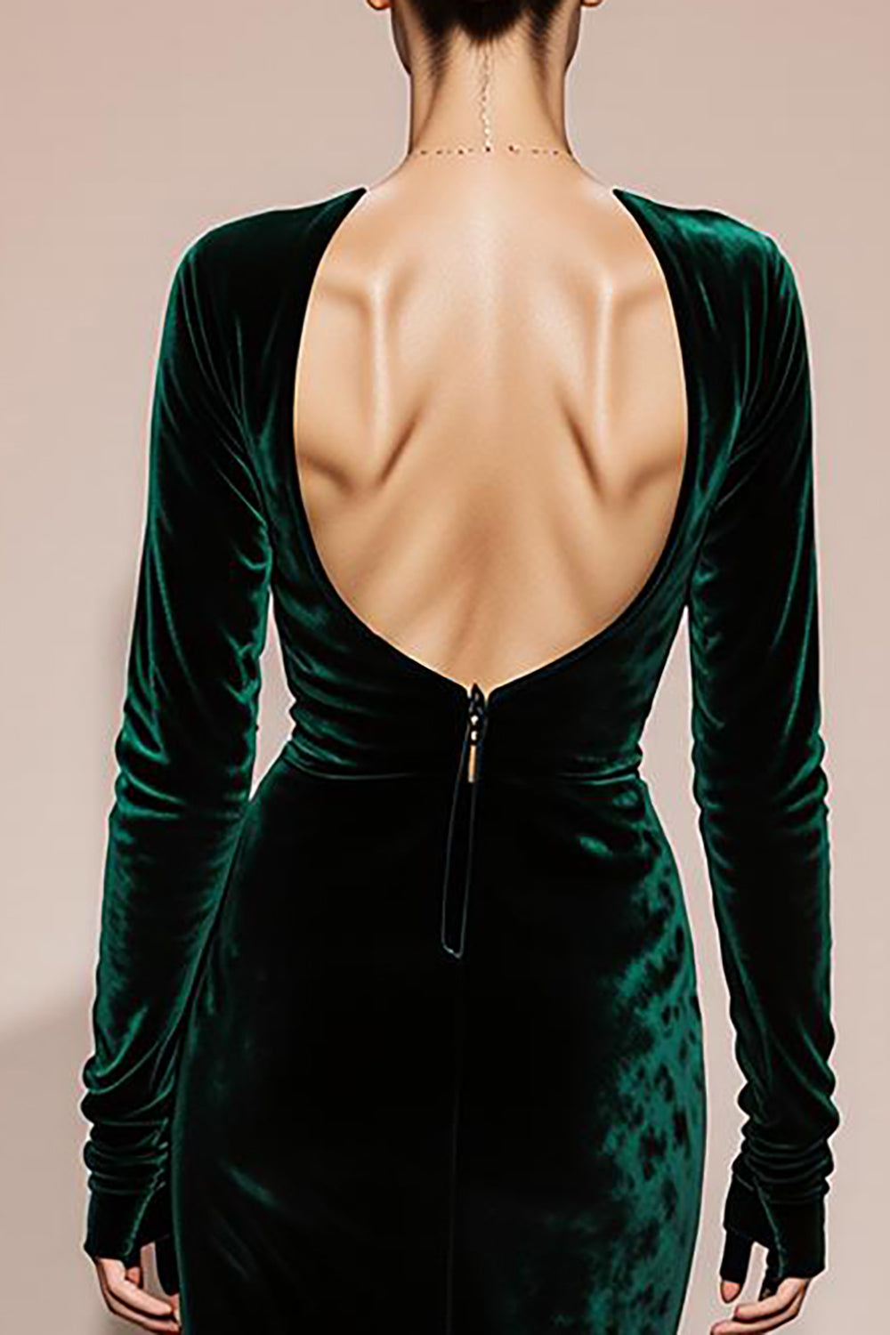 Dark Green V-Neck Mermaid Velvet Military Ball Dresses with Slit