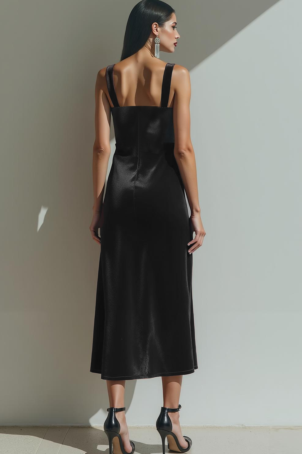 Black Velvet Sheath Keyhole Long Formal Dress with Slit