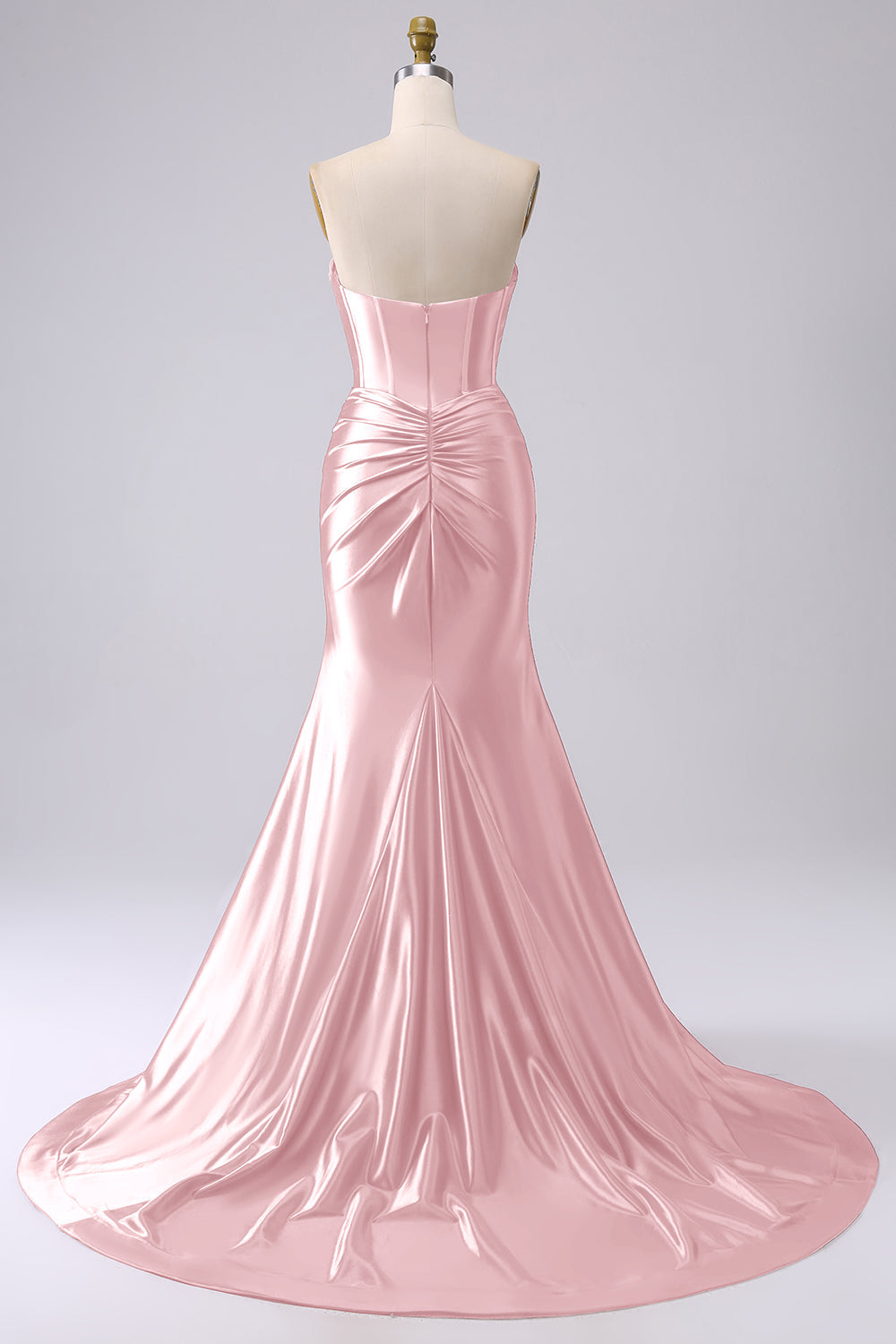 Sparkly Mermaid Fuchsia Corset Ball Dress with Slit