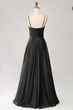 Dusty Sage A Line Cowl Neck Satin Long Ball Dress with Pleated