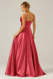 Dusty Sage A Line Cowl Neck Satin Pleated Long Ball Dress