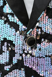 Purple Sequins Mens Two-Piece Prom Suit Shawl Lapel One Button Tuxedo