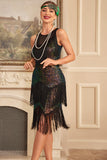 Blush Sparkly Fringes Great Gatsby Dress with Sequins