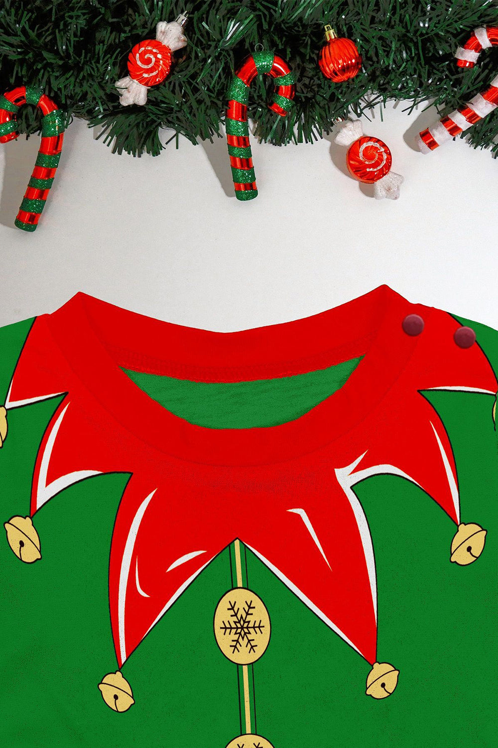 Green Horizontal Stripe Print Christmas Family Matching Pajama Set