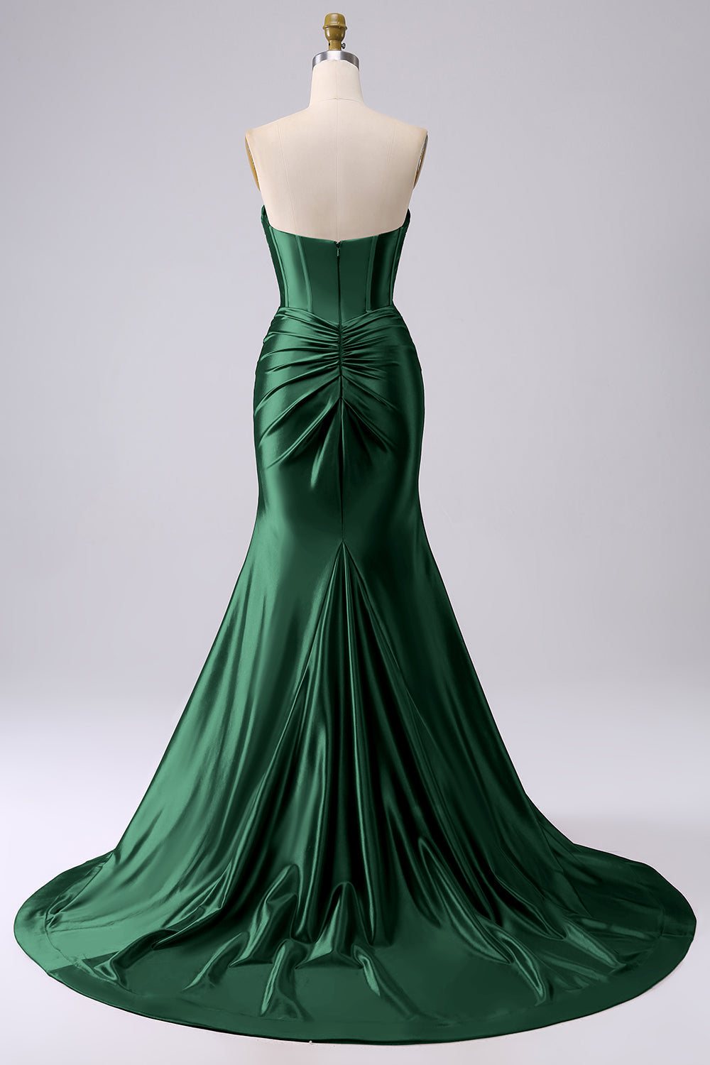 Sparkly Mermaid Fuchsia Corset Ball Dress with Slit