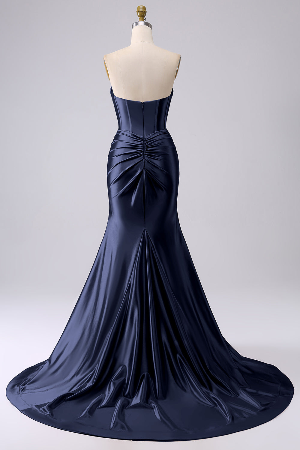 Sparkly Mermaid Fuchsia Corset Ball Dress with Slit