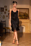 Red Roaring 1920s Gatsby Fringed Flapper Dress