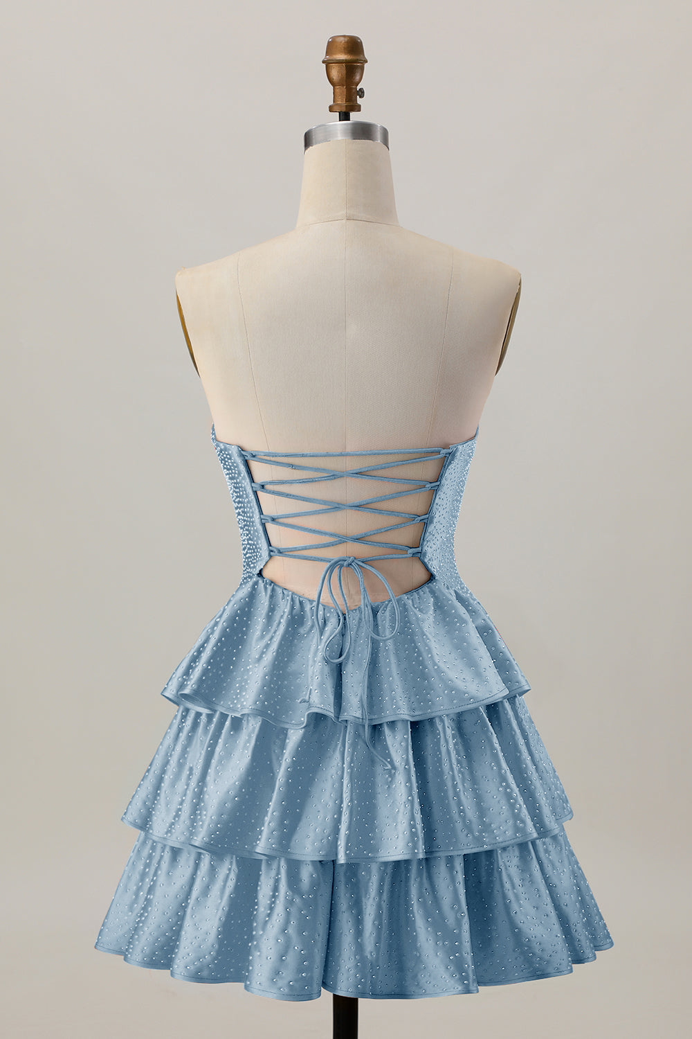 Orange Strapless Tiered A Line Cut Out Homecoming Dress with Beading