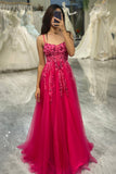 A Line Light Blue Sequin Spaghetti Straps Ball Dress With Appliques