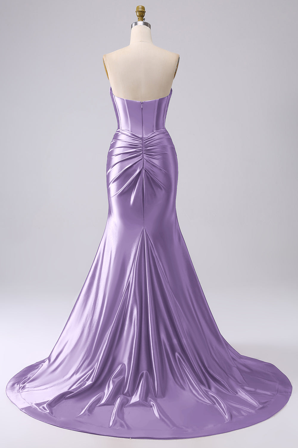 Sparkly Mermaid Fuchsia Corset Ball Dress with Slit
