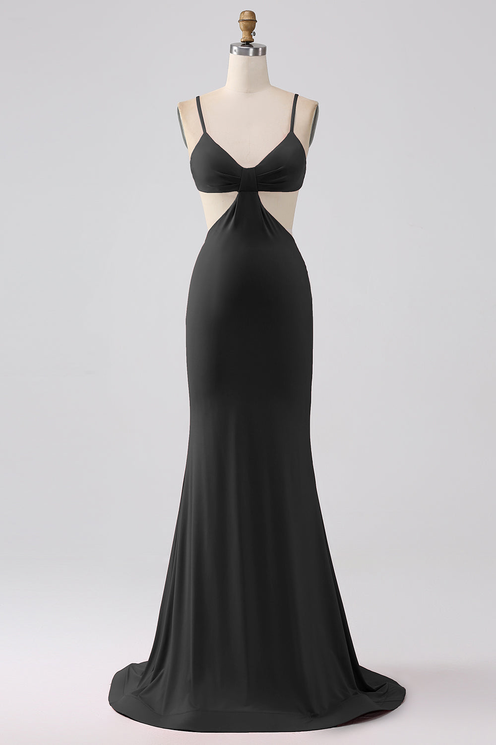 Spaghetti Straps Mermaid Backless Red Ball Dress