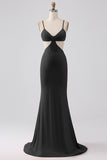 Spaghetti Straps Mermaid Backless Red Ball Dress