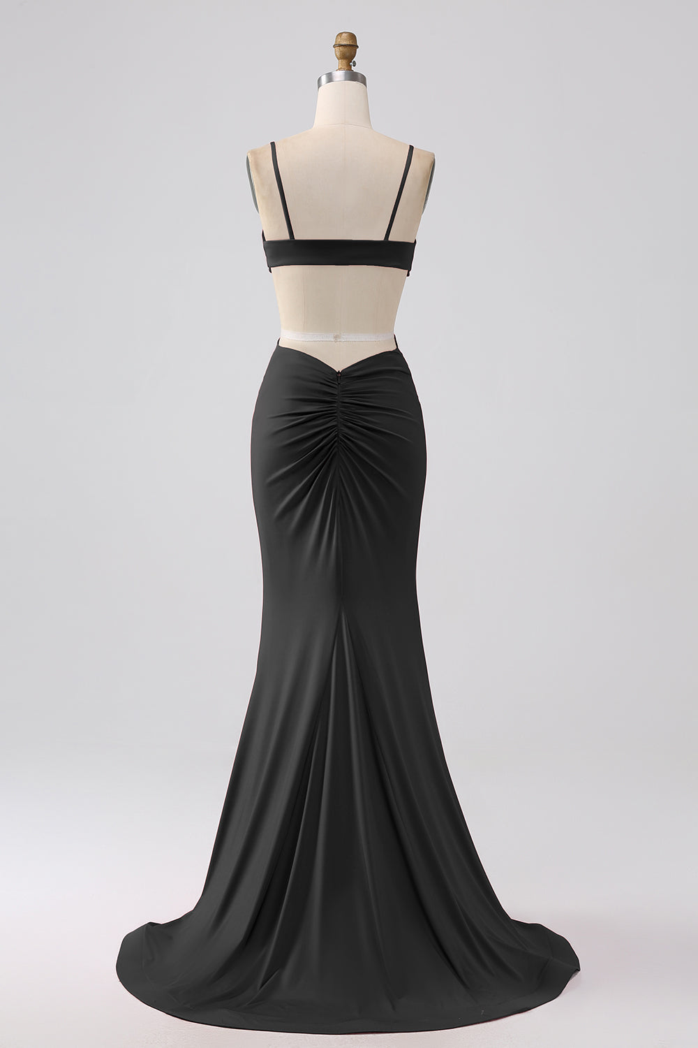 Spaghetti Straps Mermaid Backless Red Ball Dress