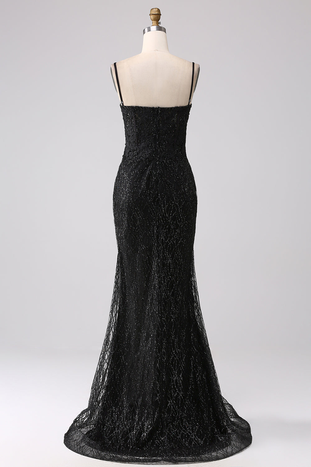 Black Mermaid Cold Shoulder Long Ball Dress with Slit