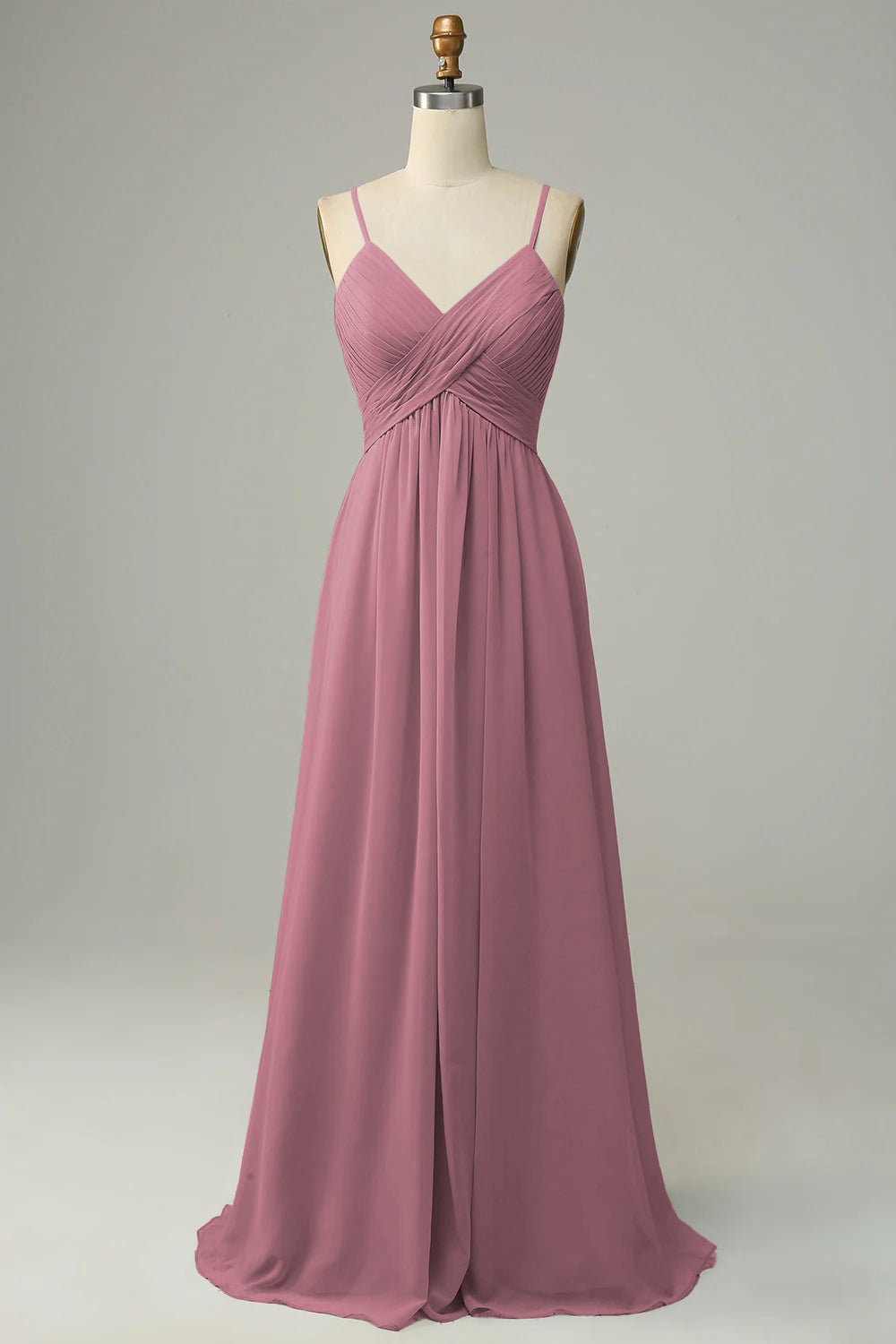 Spaghetti Straps Sleeveless White Bridesmaid Dress