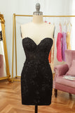 Tight Sweetheart Purple Short Cocktail Dress with Appliques
