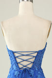 Tight Sweetheart Purple Short Cocktail Dress with Appliques