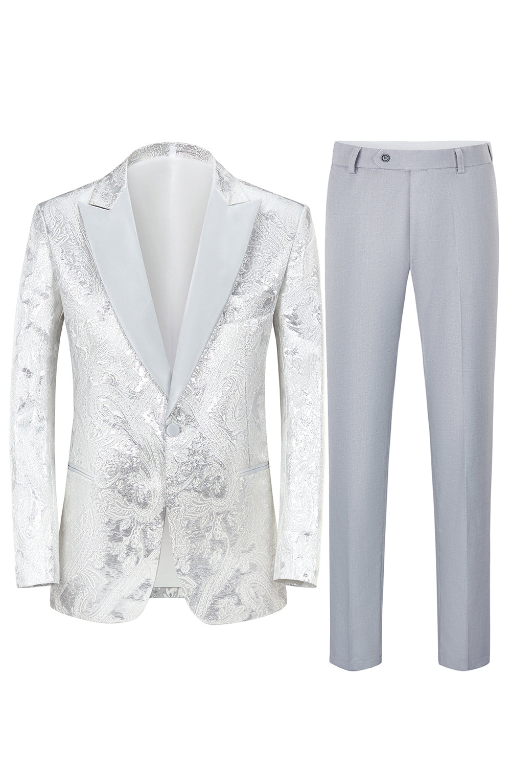 Silver Peak Lapel 2 Piece Men's Prom Suits