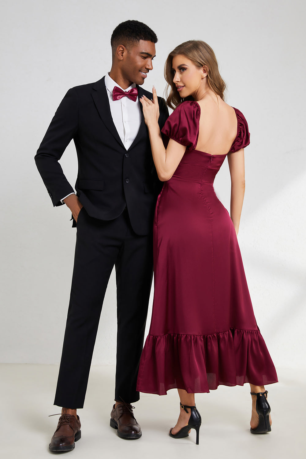 Black Notched Lapel Men's Cocktail Party Suits