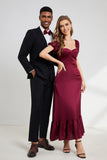 Black Notched Lapel Men's Cocktail Party Suits
