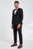 Black Notched Lapel Men's Suits